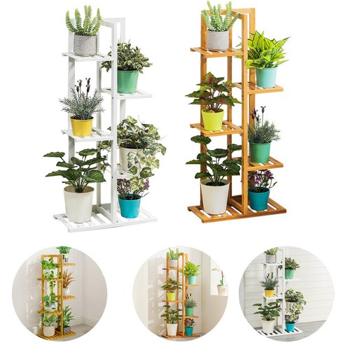 Tier tall shelf wood - 5, flower