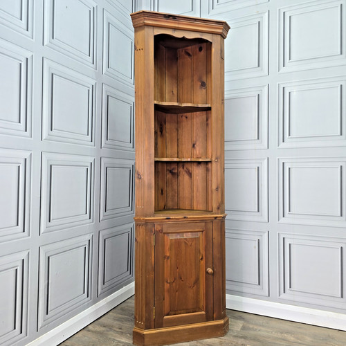 Vintage pine corner cabinet - pine,