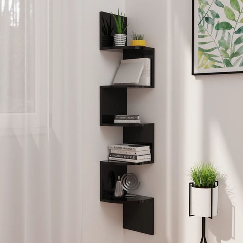 Tall wall corner shelf - corner, 123cm