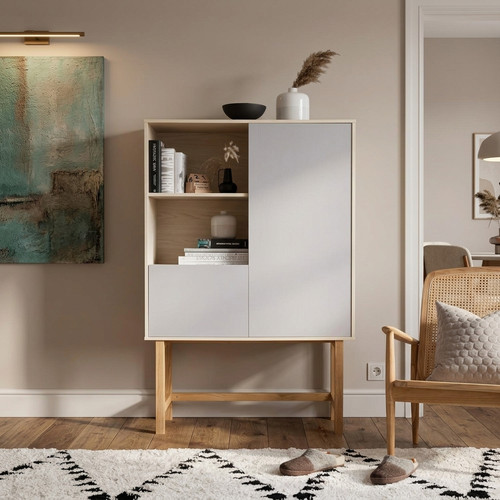 Tall storage cabinet - cabinet, oak